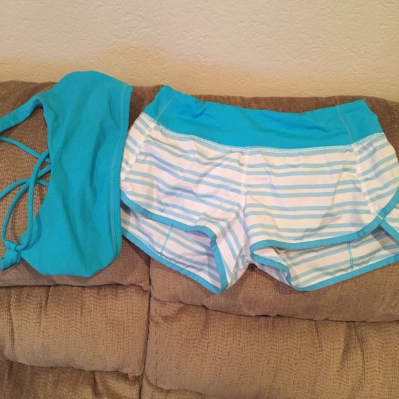 Lululemon speed shorts and free to be bra