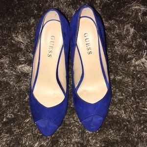 Cute Blue Guess Platforms