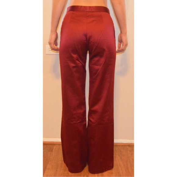 Red Silky Cotton Trousers - Picture 3 of 3