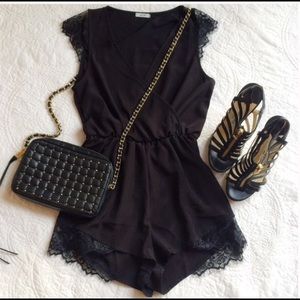 Black lace romper