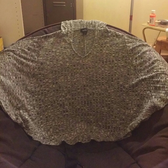 Hooded poncho sweater