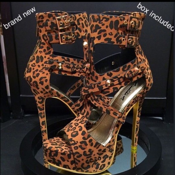 Leopard strappy stilettos