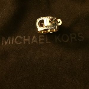 Bundle of 2 MK Gold Buckle Ring and Silver Buckle