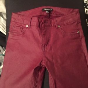 Leather skinny jeans