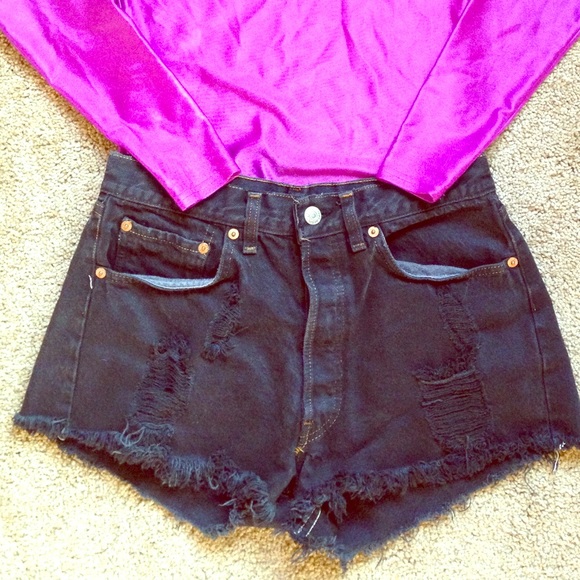 Black vintage Levi's cut-offs