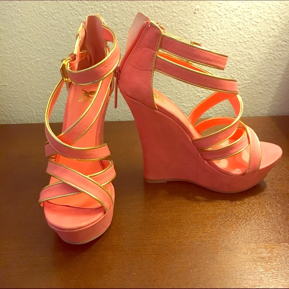 Coral Strappy Wedges from Shiekh Shoes