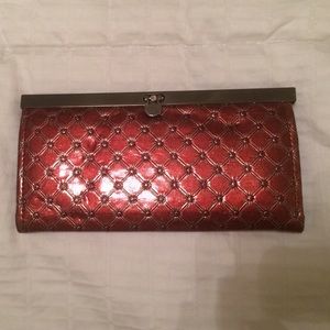 Red small accordion wallet