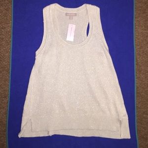 NWT Banana Republic Cream Shimmer Sweater Vest SzL