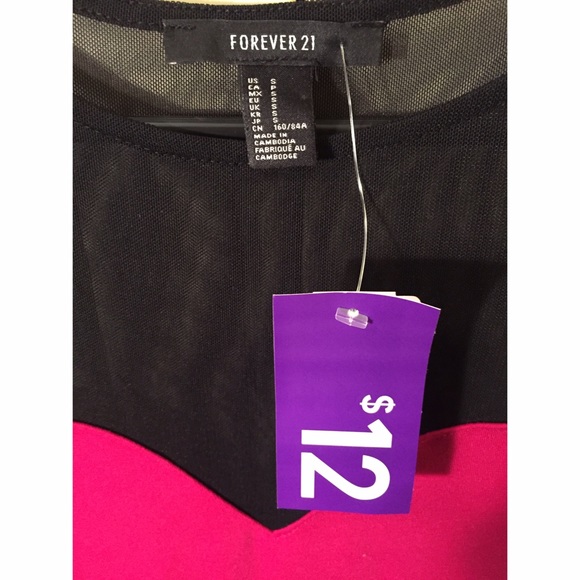 NWT Long Sleeve Mesh Paneled Pink Bodycon Dress - Picture 4 of 4