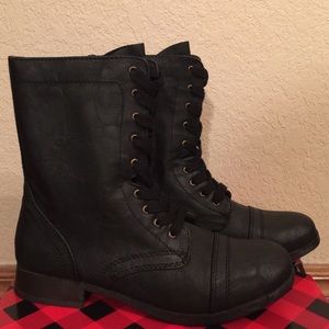 Black combat boots