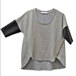 Potter's Pot Gold & Faux leather scoop neck top M