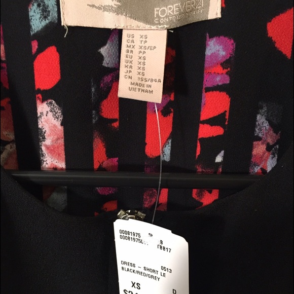 NWT Contemporary Striped Floral Fit & Flare Dress - Picture 3 of 4