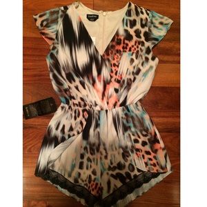 Bebe laced detail romper