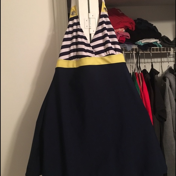 One piece Nautical swim suit size large