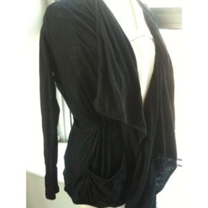 C&C California Hi-Lo Wrap Supima Pliable Cotton Cardigan Jacket top NWT New Tag