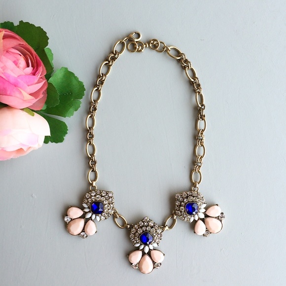 Blush and royal blue necklace - Picture 2 of 4