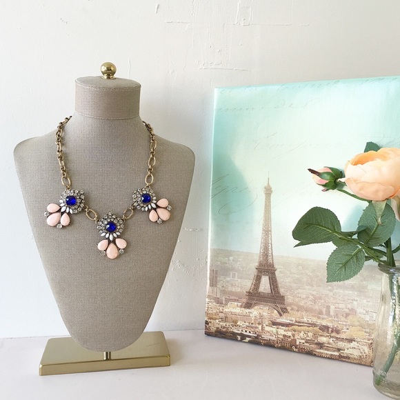 Blush and royal blue necklace - Picture 4 of 4