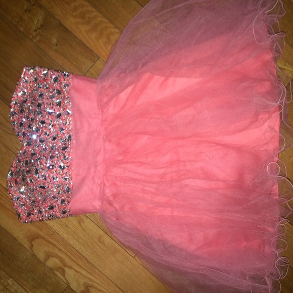 Bright Pink Dress w Rhinestones