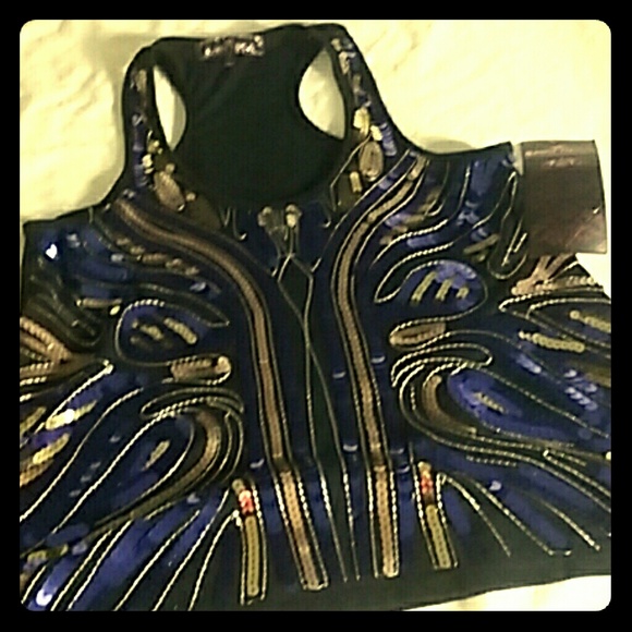 Almost Famous racerback sequin tank top.