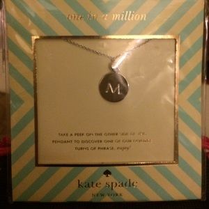 Kate Spade one in a million 'M' necklace, silver.