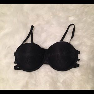 Black Lace Cage Back Convertible Bra