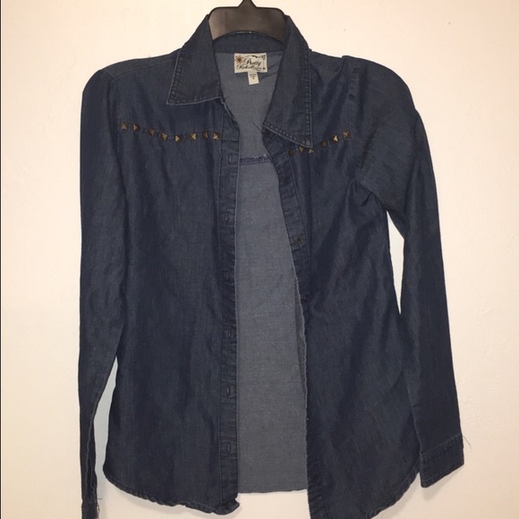 Studded Chambray Top