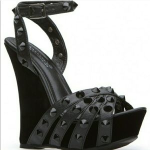 Shoe Dazzle studded wedges