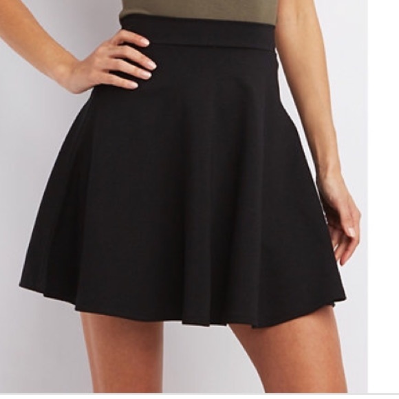 Fit and flare black skirt
