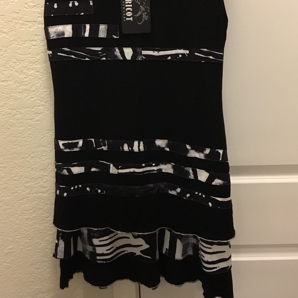 Black Stripe Ruffle A-Line Dress - Picture 4 of 4