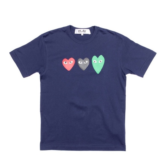 comme des garcons play triple heart tee