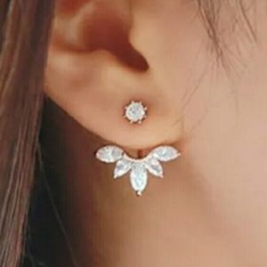 Crystal ear jacket earrings