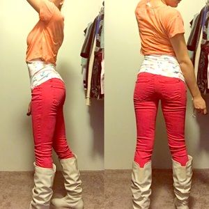 Bright Coral Skinny Jeans