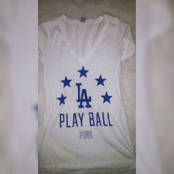 PINK LA Blue and White Top