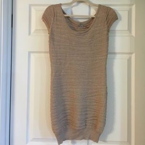 Beige with golden/glitter threading sweater.