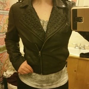 Black Studded Leather Jacket