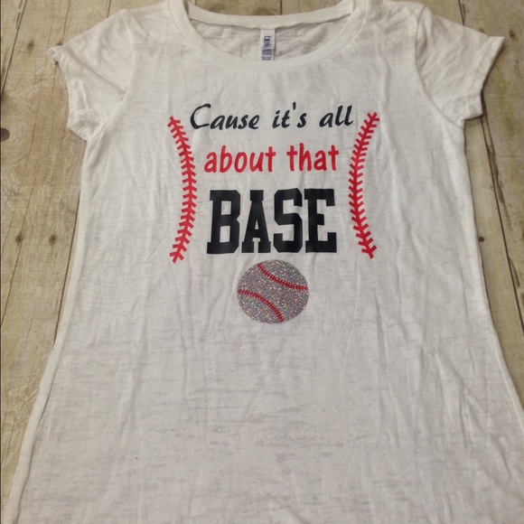 All about the Base white burn out t-shirt. Small - Picture 1 of 2