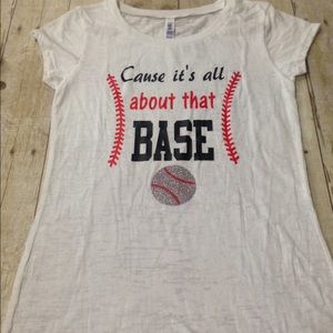 All about the Base white burn out t-shirt. Small