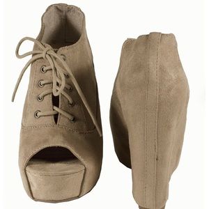 Light Tan Suede Booties