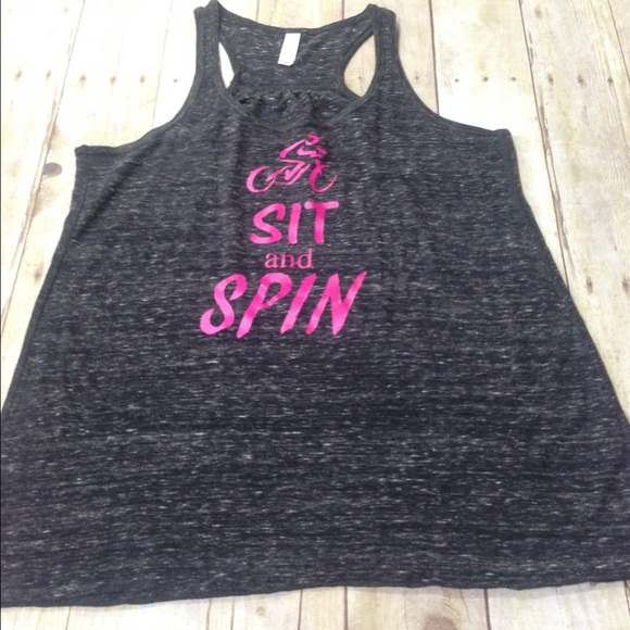 Workout Tank top Sit and Spin Flowy Tank Medium - Picture 1 of 3