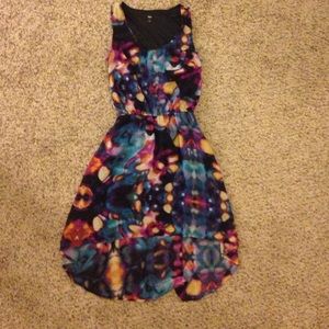 Hi low dress with funky cool print