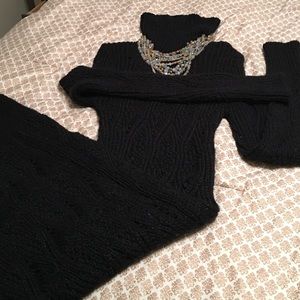 Turtle neck black sweater dress
