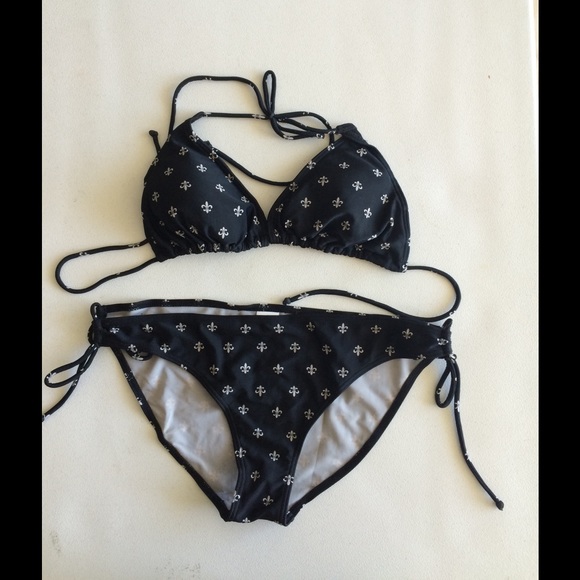 Other - Size L Fleur De Li Black Bikini