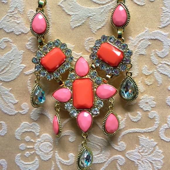 Orange and pink gold necklace - Picture 3 of 3