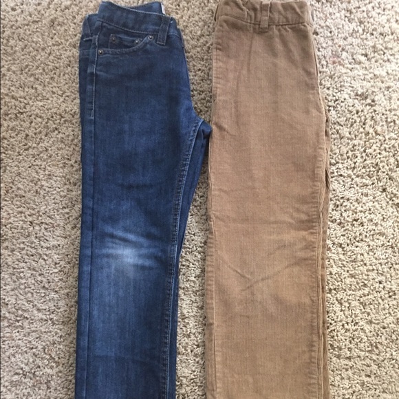 Boys jeans and tan corduroy pants
