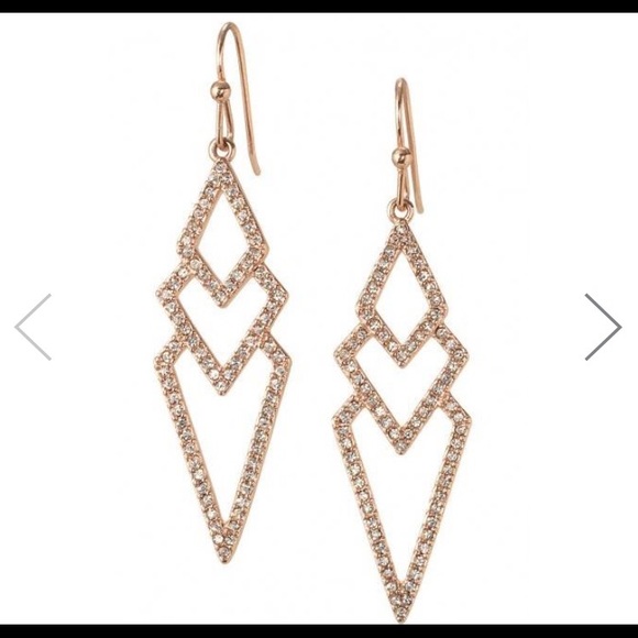 Stella & Dot Pavé Spear Earrings - Rose Gold