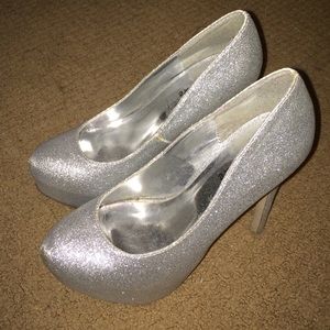 Sparkly Silver Heels
