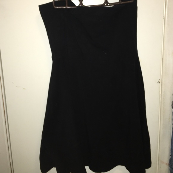 Black strapless cocktail dress