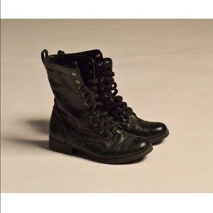 Short black combat boots