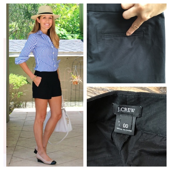 J.Crew Stretch Twill Shorts (Black)