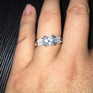 Sterling silver and cubic zirconia 3 stone